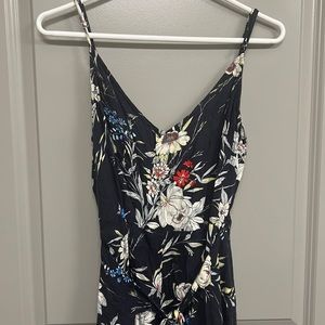 Tie front jumpsuit with open legs